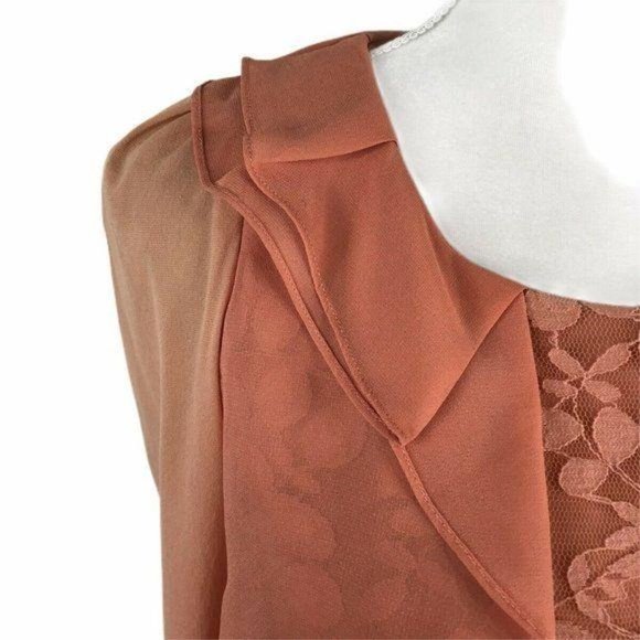 IVENI Lace Overlay Ruffle Side Pockets Dress - Picture 3 of 11